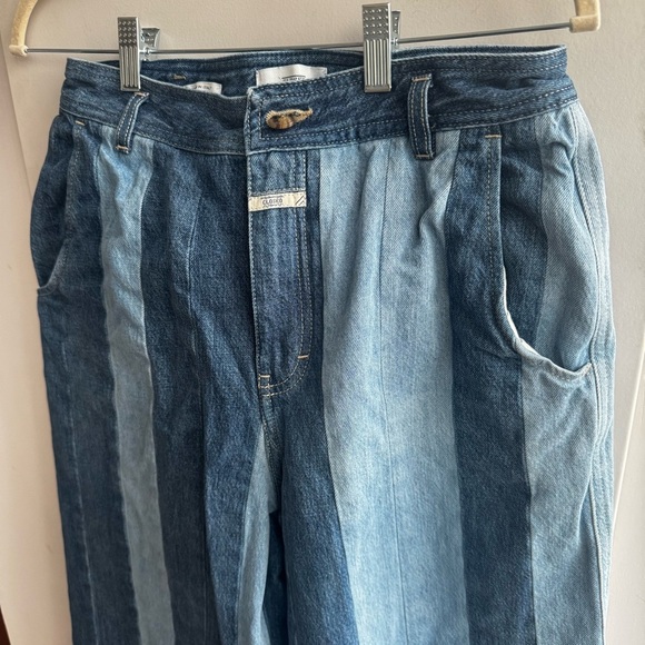 CLOSED two tone striped wide leg cropped jeans - Picture 7 of 10